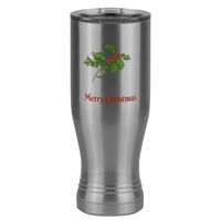 Thumbnail for Personalized Holly Leaves Pilsner Tumbler (20 oz) - 2-sided print - Left View