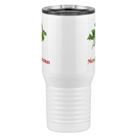 Thumbnail for Personalized Holly Leaves Tall Travel Tumbler (20 oz) - 2-sided print - Front View