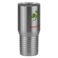 Thumbnail for Personalized Holly Leaves Tall Travel Tumbler (20 oz) - 2-sided print - Front Right View