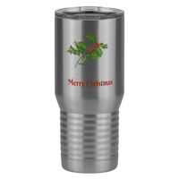 Thumbnail for Personalized Holly Leaves Tall Travel Tumbler (20 oz) - 2-sided print - Right View