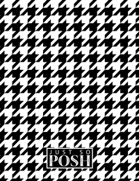 Thumbnail for Personalized Houndstooth I Notebook - Black and White - Rectangle Nameplate - Back View