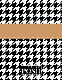 Thumbnail for Personalized Houndstooth I Notebook - Black and White - Ribbon Nameplate - Back View