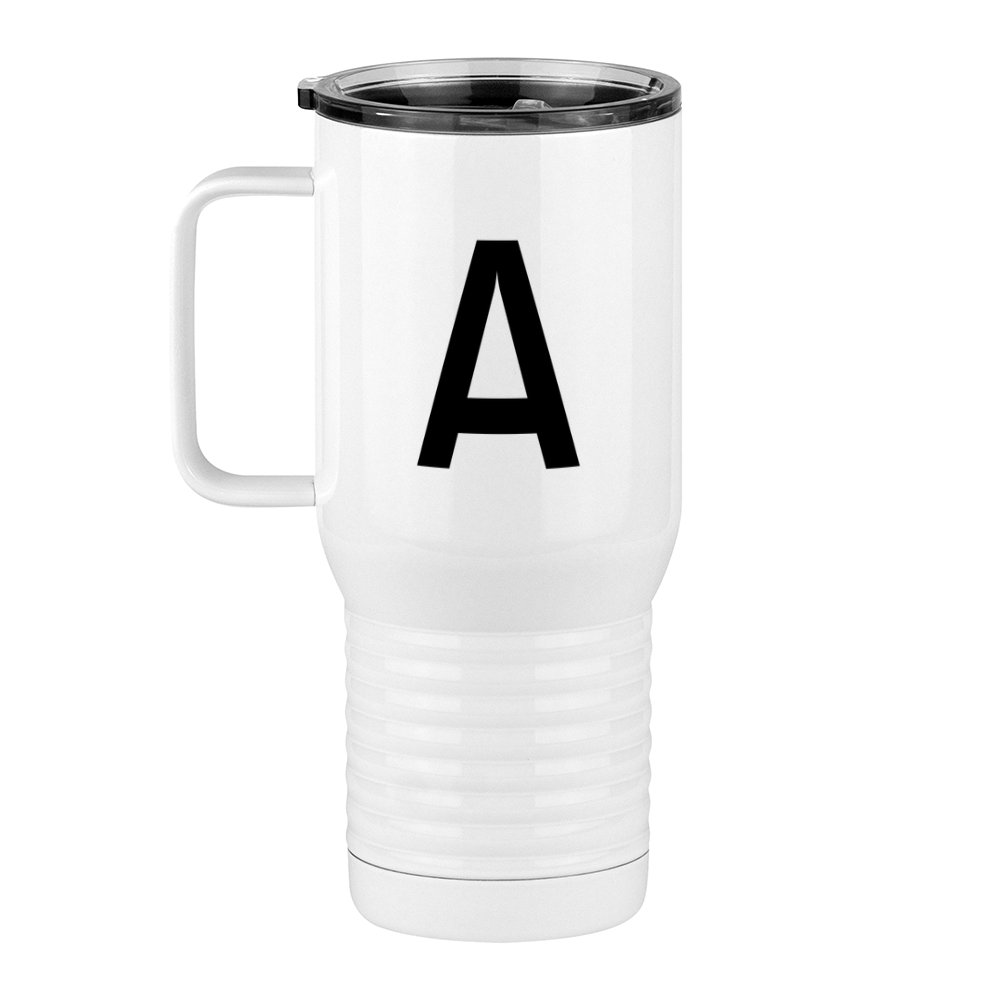 Personalized Initial Travel Coffee Mug Tumbler with Handle (20 oz) - Left View