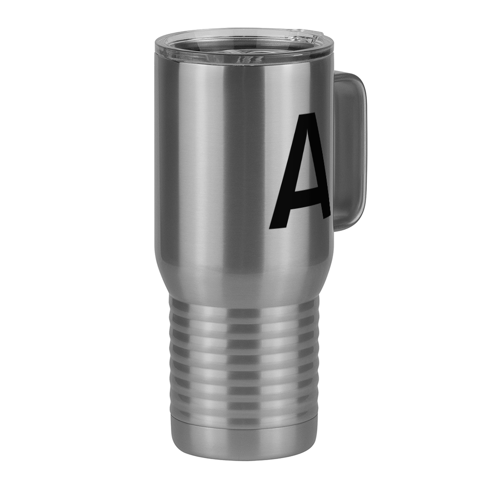 Personalized Initial Travel Coffee Mug Tumbler with Handle (20 oz) - Front Right View