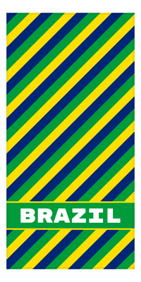 Thumbnail for Personalized International Stripes Beach Towel - Brazil - Low Text - Front View