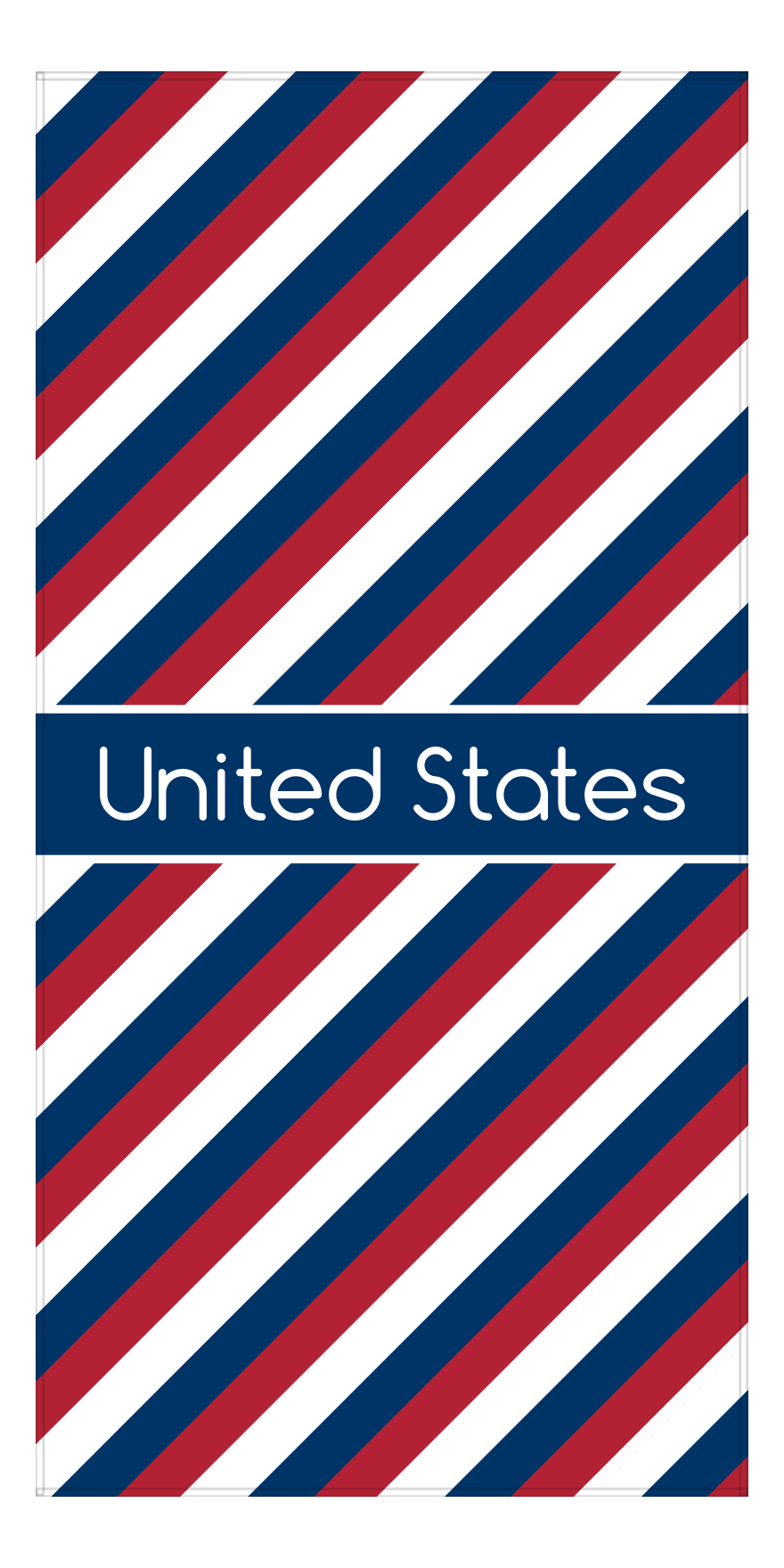 Personalized International Stripes Beach Towel - United States - Middle Text - Front View