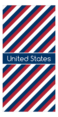 Thumbnail for Personalized International Stripes Beach Towel - United States - Middle Text - Front View