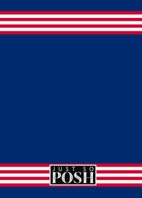 Thumbnail for Personalized Jersey Number Journal with Arched Name - Blue and Red - Triple Stripe - Back View