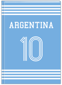 Thumbnail for Personalized Jersey Number Journal - Argentina - Triple Stripe - Front View
