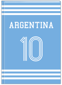 Thumbnail for Personalized Jersey Number Journal - Argentina - Double Stripe - Front View