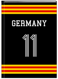 Thumbnail for Personalized Jersey Number Journal - Germany - Double Stripe - Front View