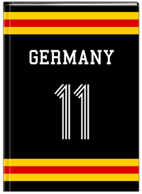 Thumbnail for Personalized Jersey Number Journal - Germany - Single Stripe - Front View