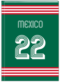 Thumbnail for Personalized Jersey Number Journal - Mexico - Triple Stripe - Front View