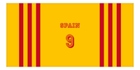 Thumbnail for Personalized Jersey Number 2-on-1 Stripes Sports Beach Towel - Spain - Horizontal Design - Front View