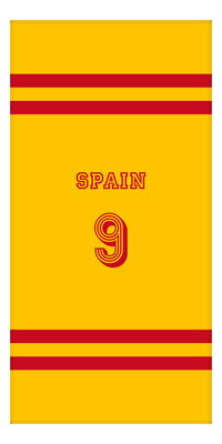 Thumbnail for Personalized Jersey Number 2-on-none Stripes Sports Beach Towel - Spain - Vertical Design - Front View