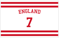 Thumbnail for Personalized Jersey Number Placemat - Arched Name - England - Single Stripe -  View