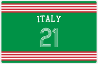 Thumbnail for Personalized Jersey Number Placemat - Arched Name - Italy - Triple Stripe -  View