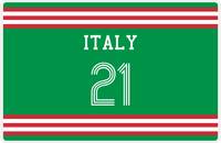 Thumbnail for Personalized Jersey Number Placemat - Italy - Double Stripe -  View