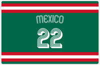 Thumbnail for Personalized Jersey Number Placemat - Arched Name - Mexico - Single Stripe -  View