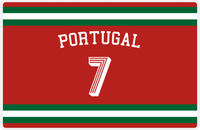 Thumbnail for Personalized Jersey Number Placemat - Arched Name - Portugal - Single Stripe -  View