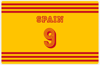 Thumbnail for Personalized Jersey Number Placemat - Spain - Double Stripe -  View