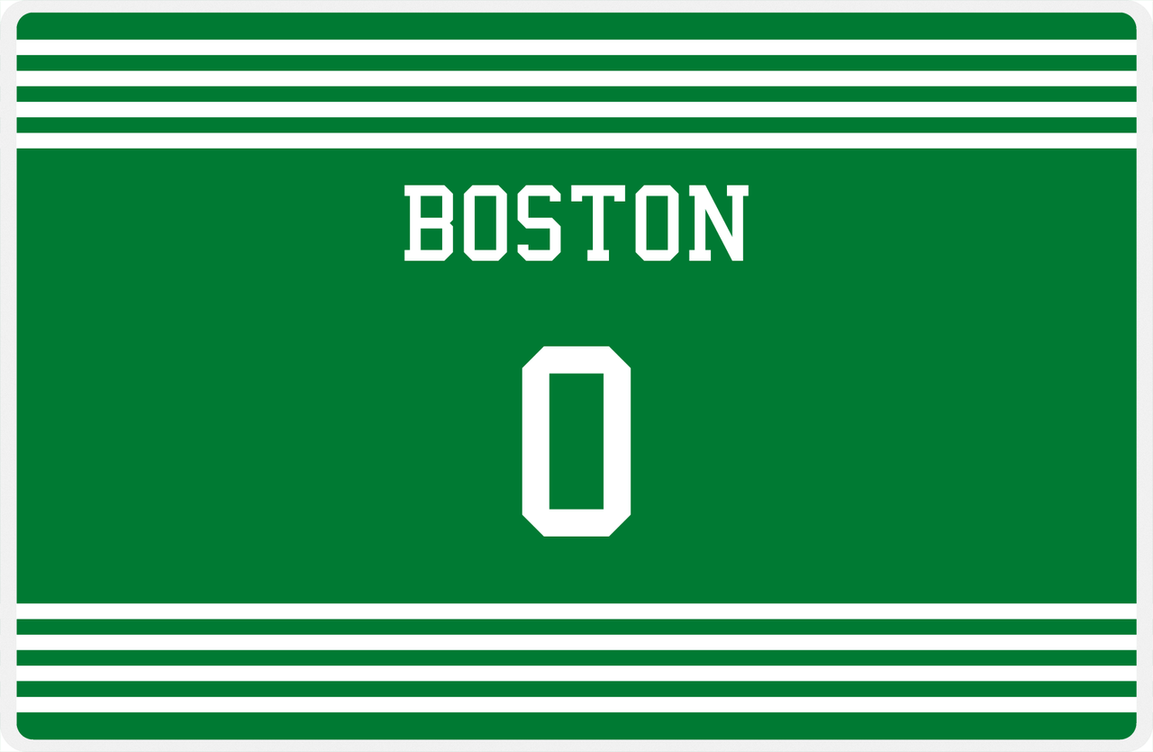 Personalized Jersey Number Placemat - Boston - Triple Stripe -  View