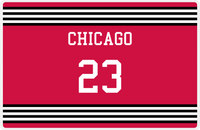 Thumbnail for Personalized Jersey Number Placemat - Chicago - Triple Stripe -  View