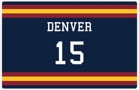 Thumbnail for Personalized Jersey Number Placemat - Denver - Single Stripe -  View