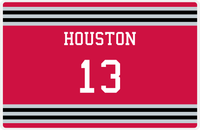 Thumbnail for Personalized Jersey Number Placemat - Houston - Double Stripe -  View