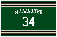 Thumbnail for Personalized Jersey Number Placemat - Arched Name - Milwaukee - Triple Stripe -  View