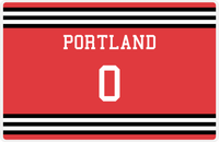 Thumbnail for Personalized Jersey Number Placemat - Portland - Double Stripe -  View