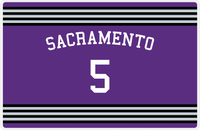 Thumbnail for Personalized Jersey Number Placemat - Arched Name - Sacramento - Triple Stripe -  View