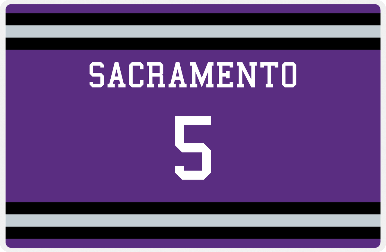 Personalized Jersey Number Placemat - Sacramento - Single Stripe -  View