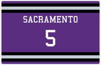 Thumbnail for Personalized Jersey Number Placemat - Sacramento - Single Stripe -  View