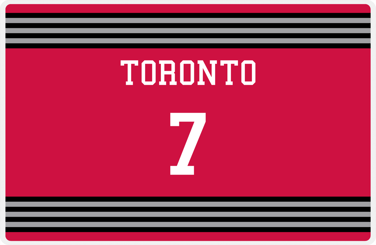 Personalized Jersey Number Placemat - Toronto - Triple Stripe -  View
