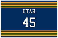 Thumbnail for Personalized Jersey Number Placemat - Utah - Triple Stripe -  View