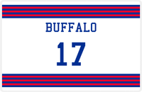 Thumbnail for Personalized Jersey Number Placemat - Buffalo - Triple Stripe -  View