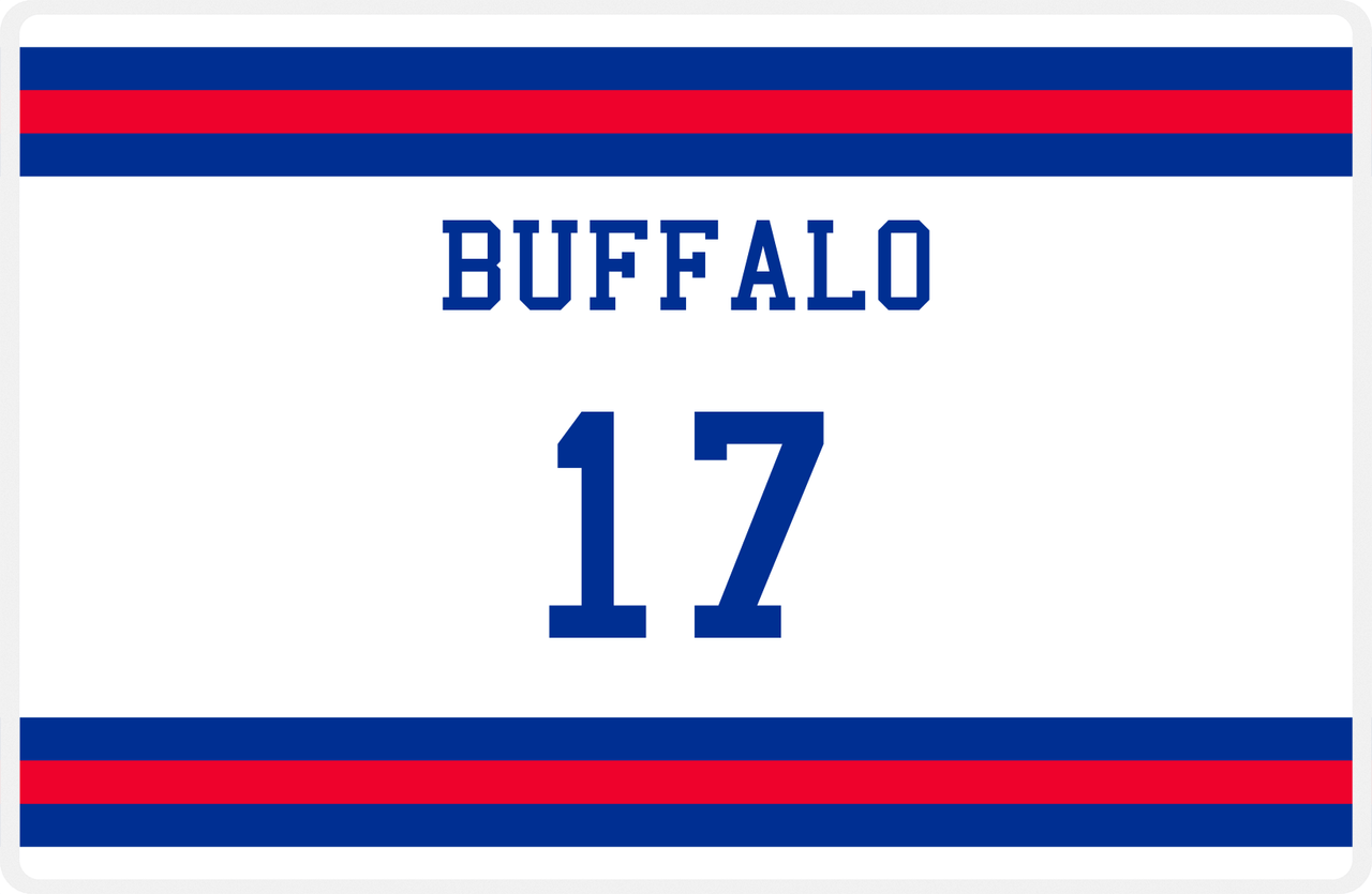 Personalized Jersey Number Placemat - Buffalo - Single Stripe -  View