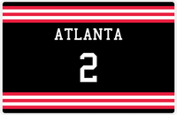Thumbnail for Personalized Jersey Number Placemat - Atlanta - Double Stripe -  View