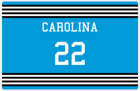 Thumbnail for Personalized Jersey Number Placemat - Carolina - Triple Stripe -  View