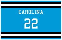 Thumbnail for Personalized Jersey Number Placemat - Carolina - Single Stripe -  View
