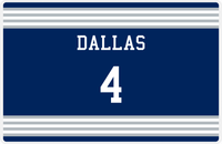 Thumbnail for Personalized Jersey Number Placemat - Dallas - Triple Stripe -  View
