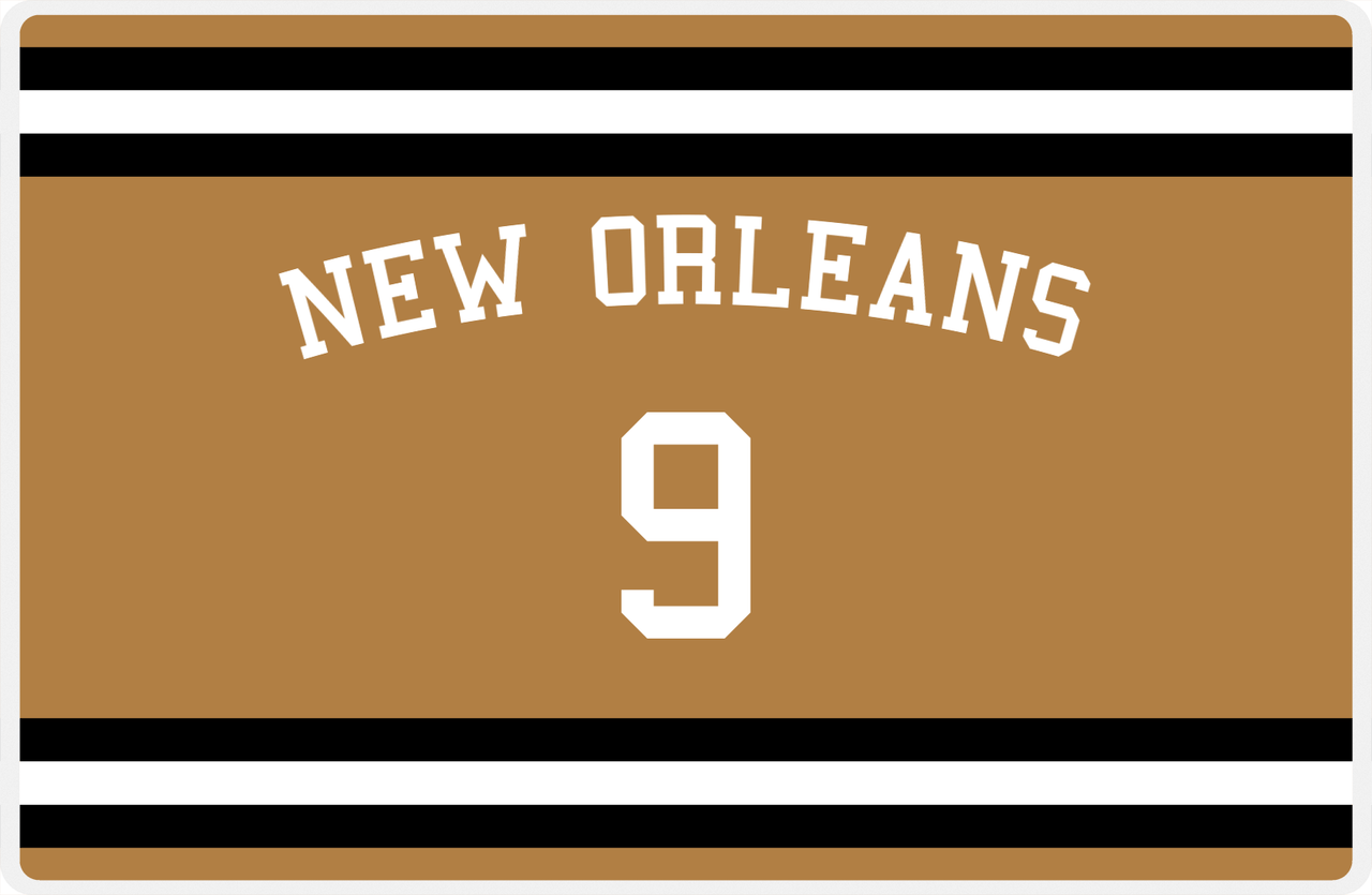 Personalized Jersey Number Placemat - Arched Name - New Orleans - Single Stripe -  View