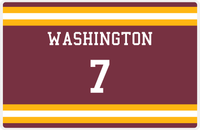 Thumbnail for Personalized Jersey Number Placemat - Washington - Single Stripe -  View