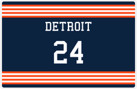 Thumbnail for Personalized Jersey Number Placemat - Detroit - Triple Stripe -  View