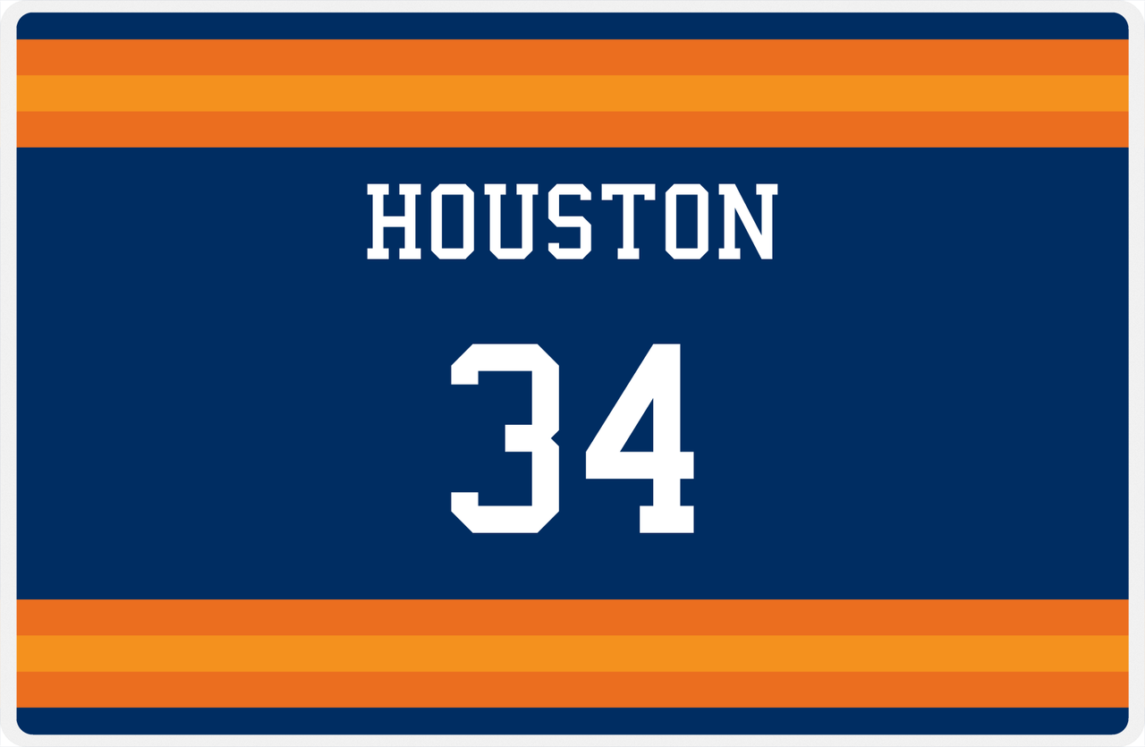 Personalized Jersey Number Placemat - Houston - Single Stripe -  View