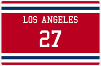 Thumbnail for Personalized Jersey Number Placemat - Los Angeles - Single Stripe -  View