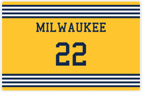 Thumbnail for Personalized Jersey Number Placemat - Milwaukee - Triple Stripe -  View