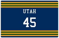 Thumbnail for Personalized Jersey Number Placemat - Utah - Double Stripe -  View