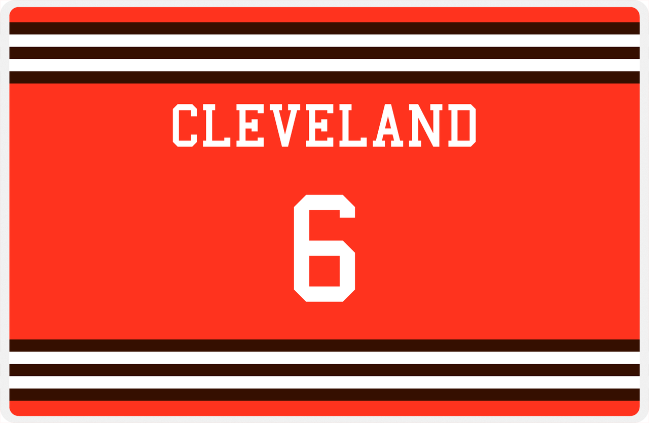Personalized Jersey Number Placemat - Cleveland - Double Stripe -  View
